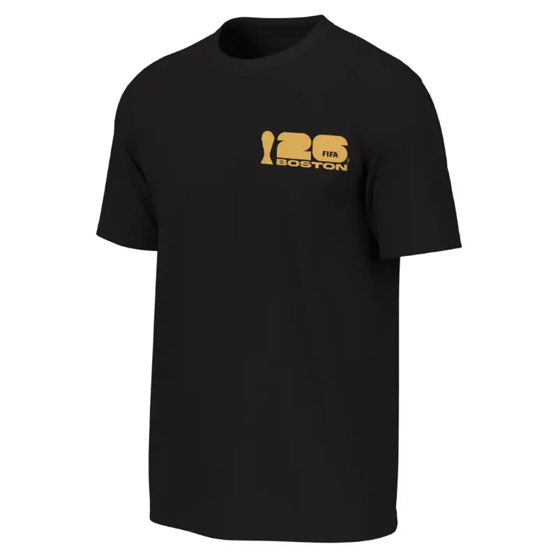 Argentina Kits Store – 2026 World Cup Boston Poster Black T-Shirt – Unisex Soccer Kits and Apparel