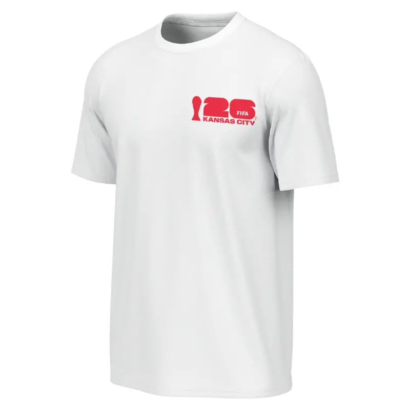Argentina Kits Store – 2026 World Cup Kansas City Poster White T-Shirt – Unisex Soccer Kits and Apparel