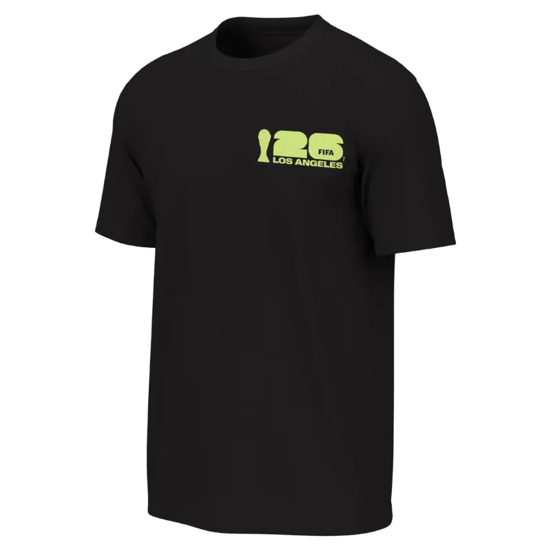 Argentina Kits Store – 2026 World Cup Los Angeles Poster Black T-Shirt – Unisex Soccer Kits and Apparel