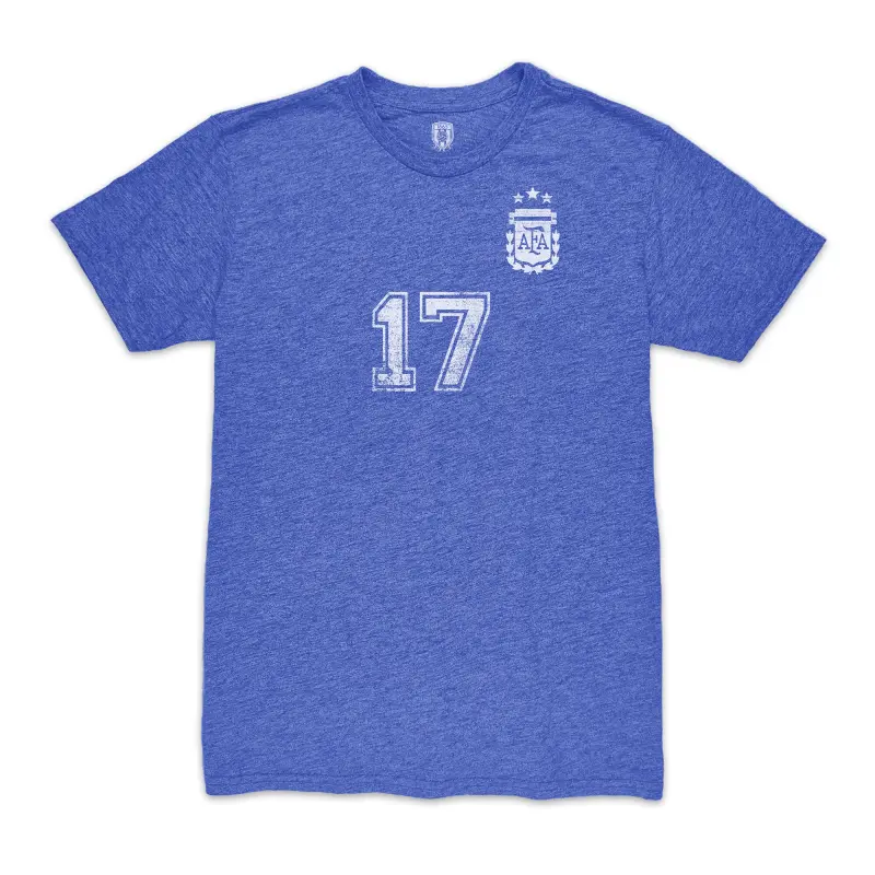 Argentina Kits Store – Alejandro Garnacho Argentina National Team 1863FC Player Vintage Tri-Blend T-Shirt – Blue Soccer Kits and Apparel
