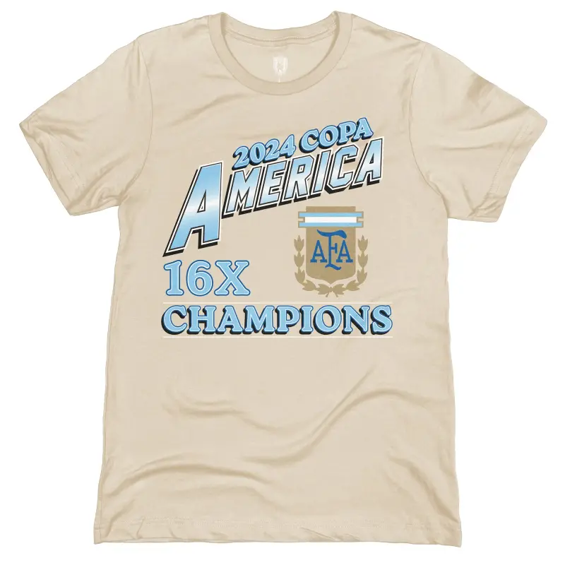 Argentina Kits Store – Argentina National Team 1863FC 16-Time Copa America Champions T-Shirt – Cream Soccer Kits and Apparel