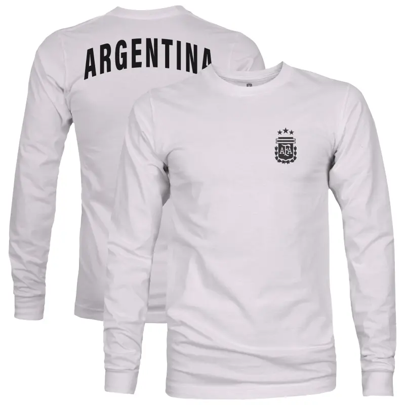 Argentina Kits Store – Argentina National Team 1863FC Back Team Arch Long Sleeve T-Shirt – Gray Soccer Kits and Apparel