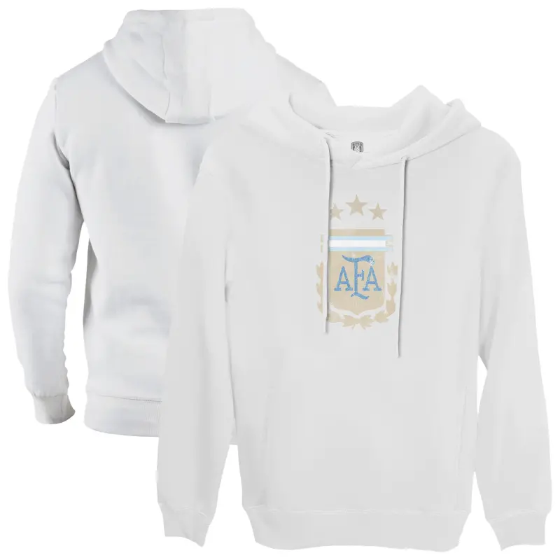Argentina Kits Store – Argentina National Team 1863FC Color Badge Fleece Pullover Hoodie – White Soccer Kits and Apparel