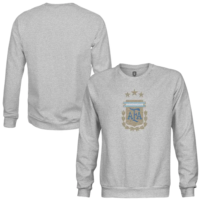 Argentina Kits Store – Argentina National Team 1863FC Pullover Crewneck Sweatshirt – Heather Gray Soccer Kits and Apparel