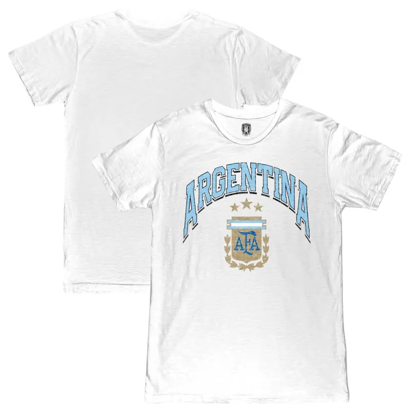 Argentina Kits Store – Argentina National Team 1863FC Retro Wordmark T-Shirt – White Soccer Kits and Apparel