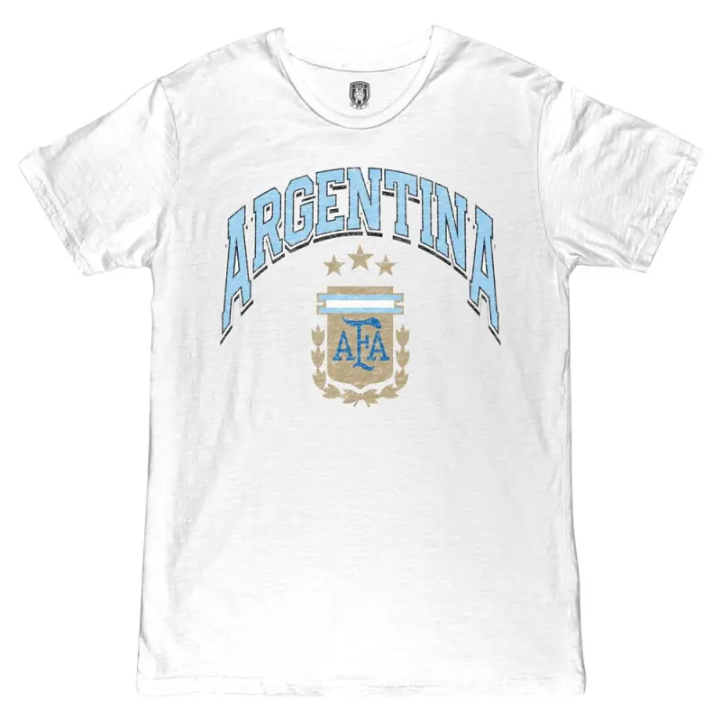 Argentina Kits Store – Argentina National Team 1863FC Retro Wordmark T-Shirt – White Soccer Kits and Apparel