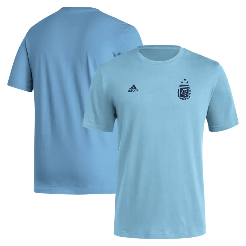 Argentina Kits Store – Argentina National Team Adidas Crest T-Shirt – Light Blue Soccer Kits and Apparel