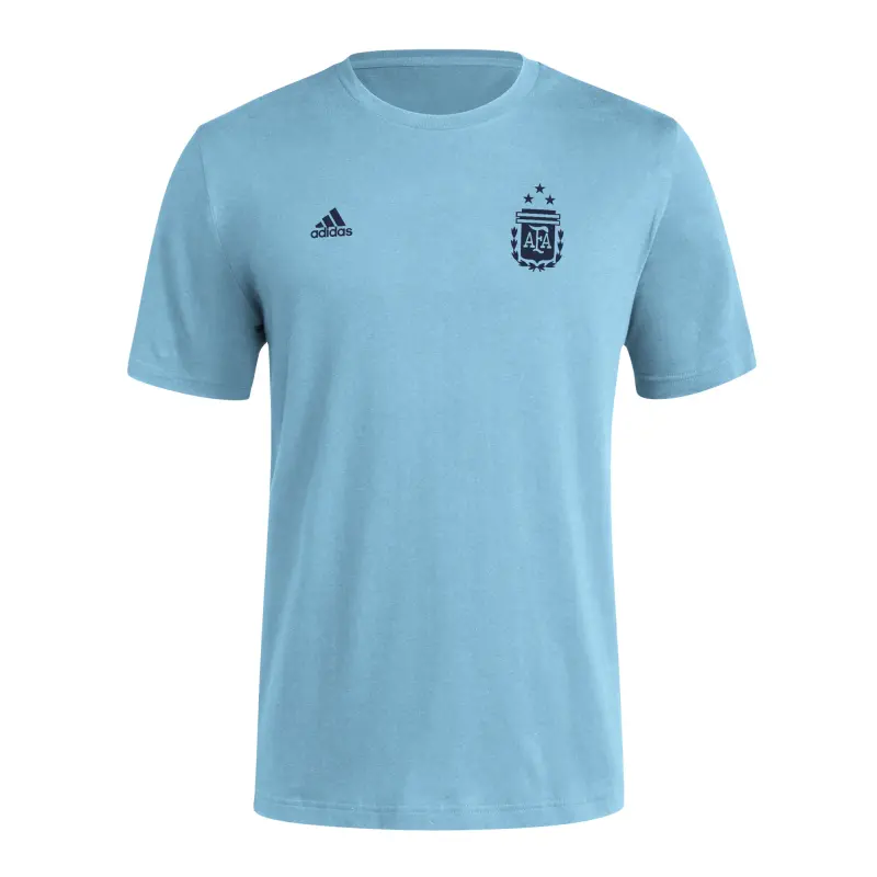 Argentina Kits Store – Argentina National Team Adidas Crest T-Shirt – Light Blue Soccer Kits and Apparel