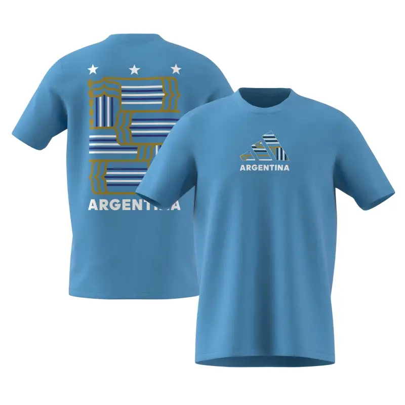 Argentina Kits Store – Argentina National Team Adidas Fan T-Shirt – Blue Soccer Kits and Apparel