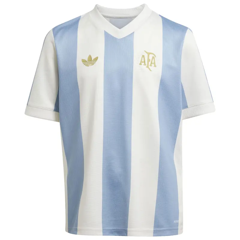 Argentina Kits Store – Argentina National Team Adidas Originals Youth 50th Anniversary Replica Jersey – Light Blue Soccer Kits and Apparel