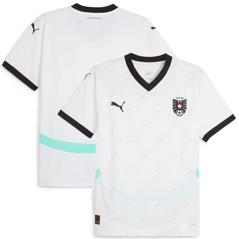 Argentina Kits Store – Austria National Team Puma 2024 Away Replica Jersey – White Soccer Kits and Apparel