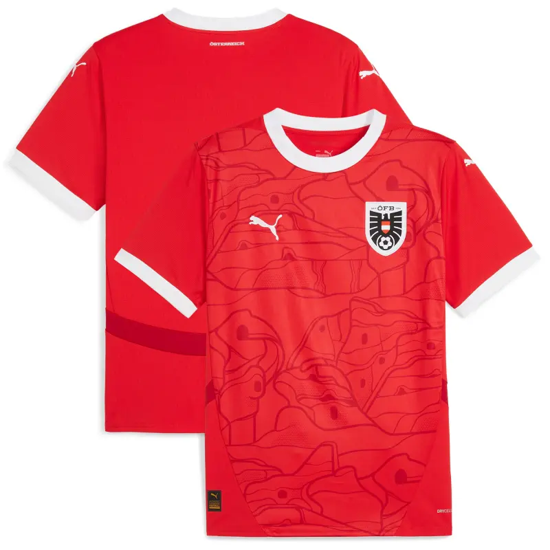 Argentina Kits Store – Austria National Team Puma 2024 Home Replica Jersey – Red Soccer Kits and Apparel