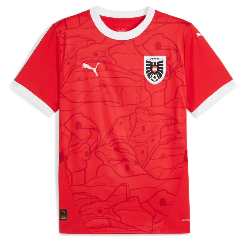 Argentina Kits Store – Austria National Team Puma 2024 Home Replica Jersey – Red Soccer Kits and Apparel