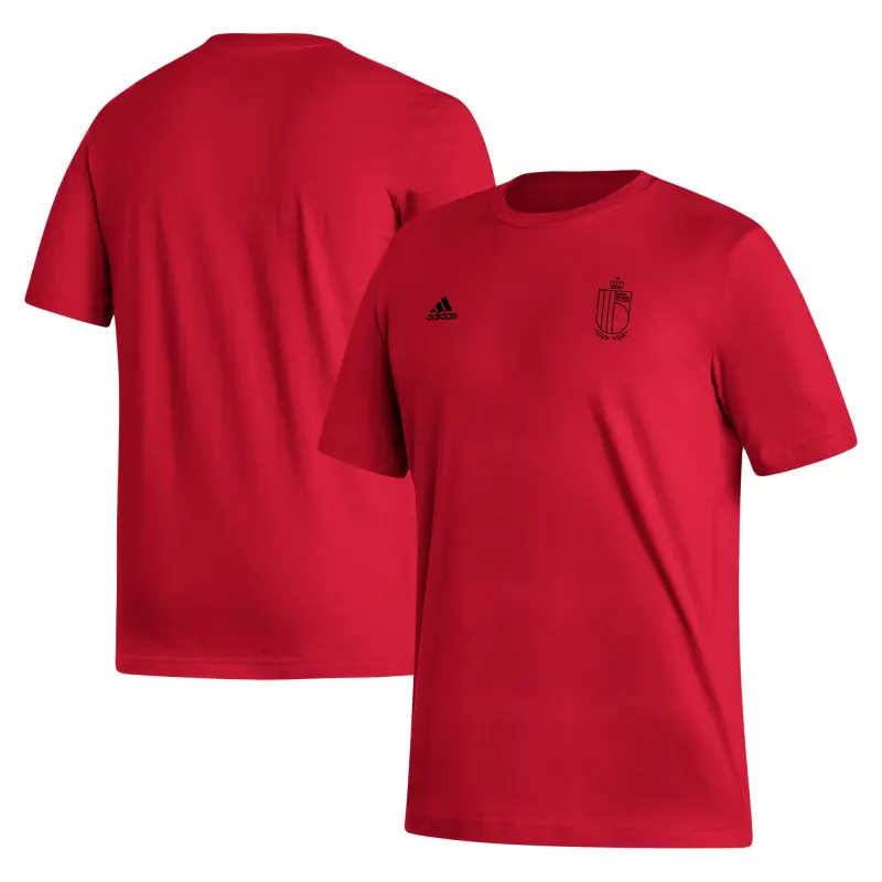 Argentina Kits Store – Belgium National Team adidas Crest T-Shirt – Red Soccer Kits and Apparel