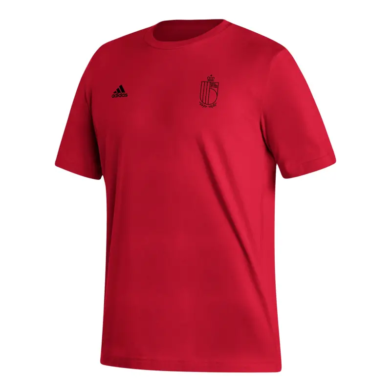 Argentina Kits Store – Belgium National Team adidas Crest T-Shirt – Red Soccer Kits and Apparel