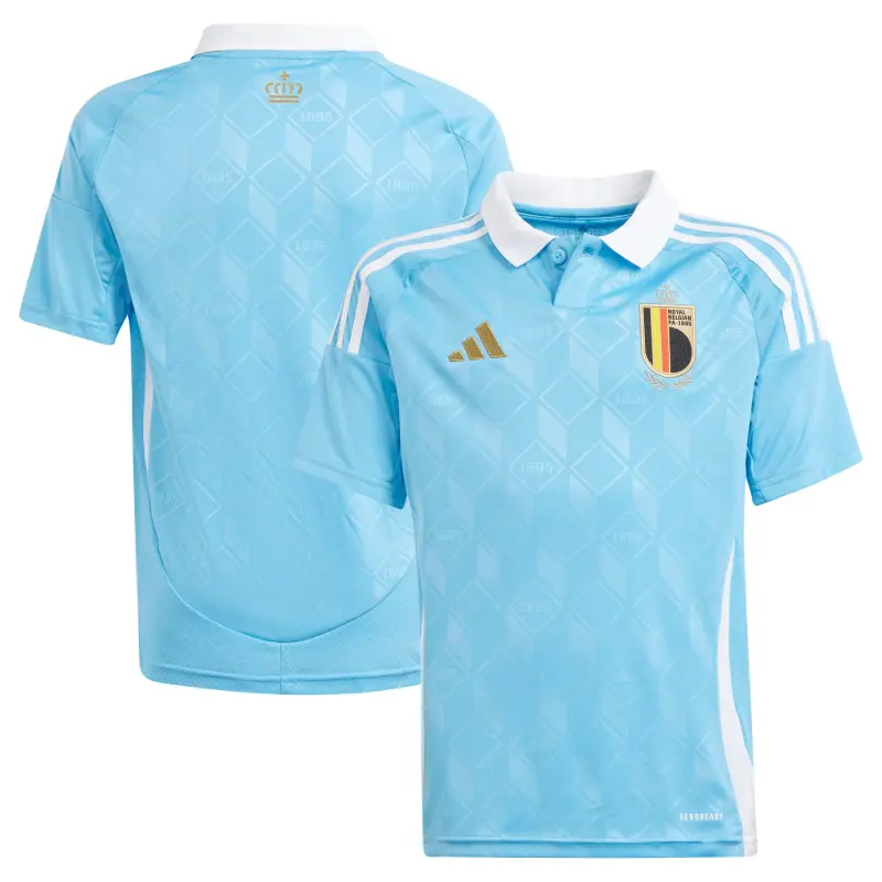 Argentina Kits Store – Belgium National Team adidas Youth 2024 Away Replica Jersey – Blue Soccer Kits and Apparel