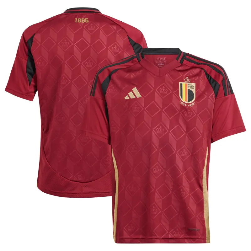 Argentina Kits Store – Belgium National Team adidas Youth 2024 Home Replica Jersey – Burgundy Soccer Kits and Apparel