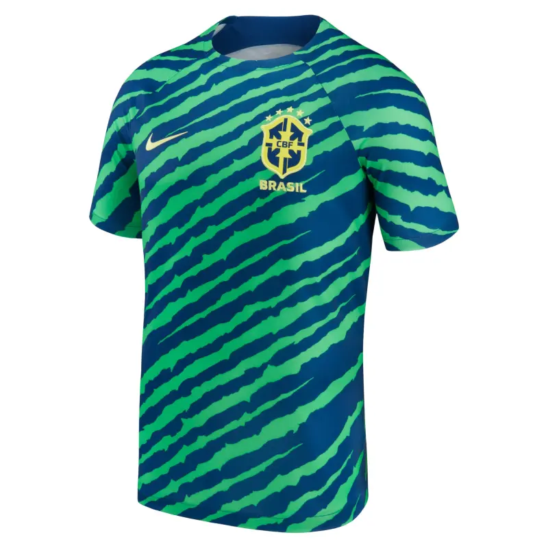 Argentina Kits Store – Brazil National Team Nike 2022/23 Pre-Match Top – Blue/Green Soccer Kits and Apparel