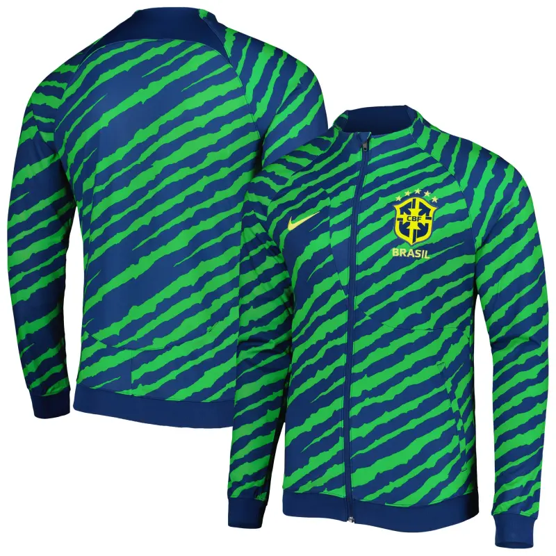 Argentina Kits Store – Brazil National Team Nike 2022 Academy Pro Anthem Performance Raglan Full-Zip Jacket – Blue/Green Soccer Kits and Apparel
