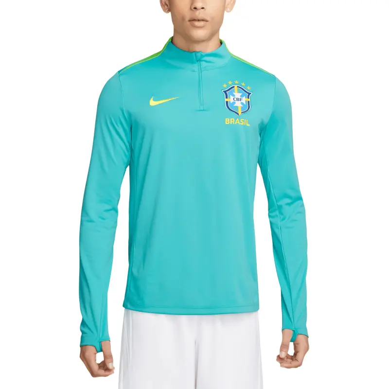 Argentina Kits Store – Brazil National Team Nike 2024 Academy Pro Drill Performance Quarter-Zip Pullover Top – Blue Soccer Kits and Apparel