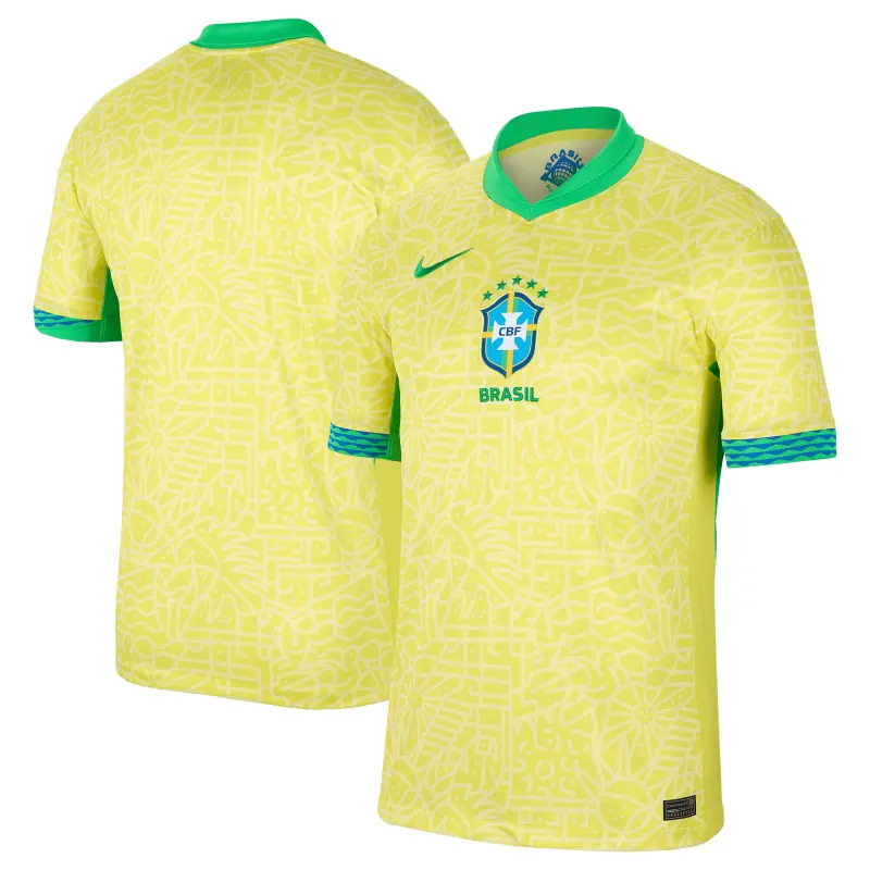 Argentina Kits Store – Brazil National Team Nike 2024 Home Stadium Replica Jersey – Yellow Soccer Kits and Apparel