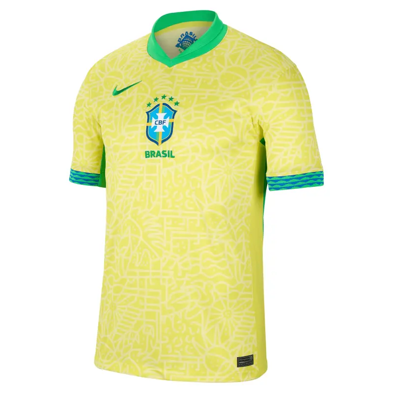 Argentina Kits Store – Brazil National Team Nike 2024 Home Stadium Replica Jersey – Yellow Soccer Kits and Apparel