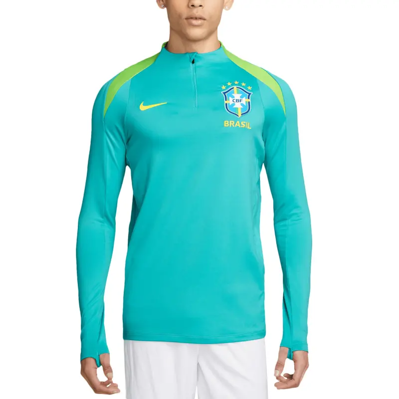 Argentina Kits Store – Brazil National Team Nike 2024 Strike Drill Performance Quarter-Zip Pullover Top – Aqua Soccer Kits and Apparel