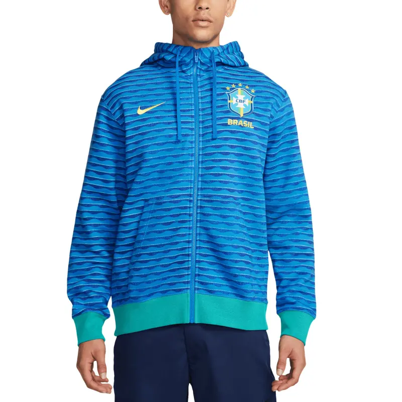 Argentina Kits Store – Brazil National Team Nike Club Full-Zip Hoodie – Blue Soccer Kits and Apparel