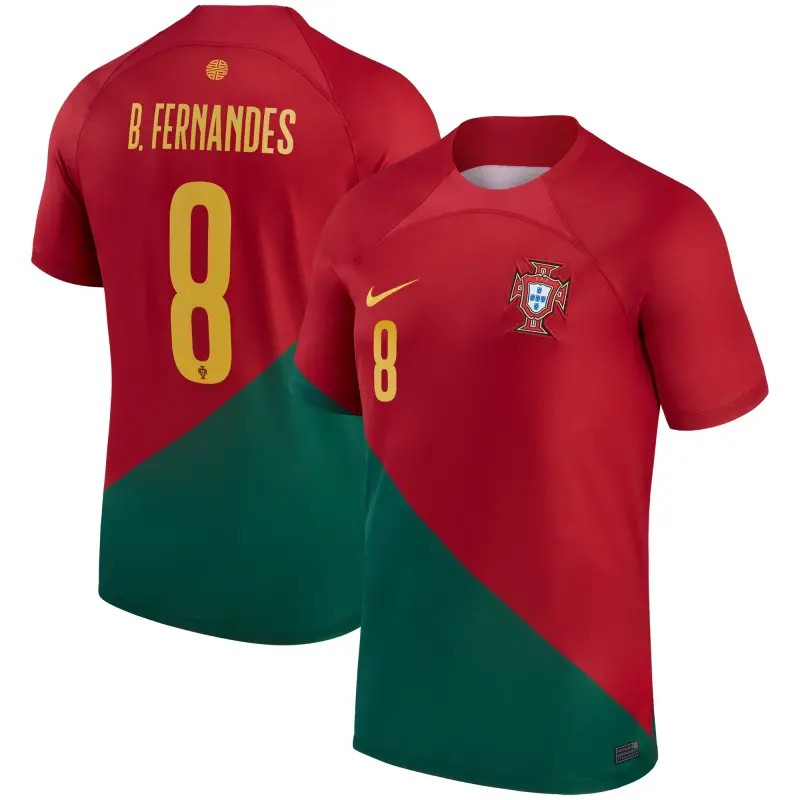 Argentina Kits Store – Bruno Fernandes Portugal National Team Nike 2022/23 Home Breathe Stadium Replica Player Jersey – Red Soccer Kits and Apparel