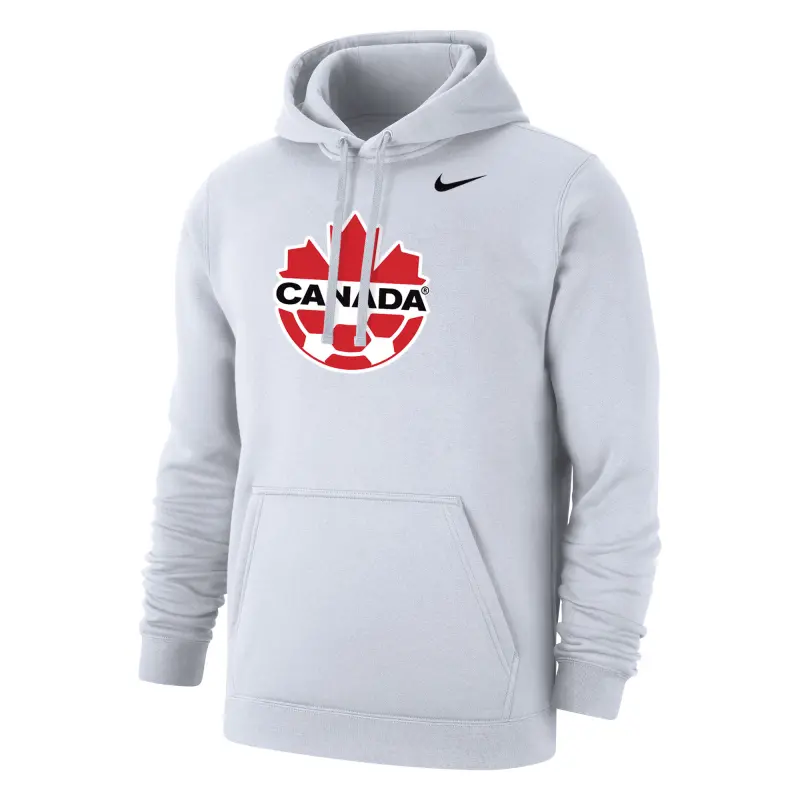 Argentina Kits Store – Canada Soccer Nike Club Primary Pullover Hoodie – White Soccer Kits and Apparel