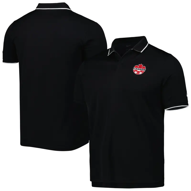 Argentina Kits Store – Canada Soccer Nike Collegiate Polo – Black Soccer Kits and Apparel