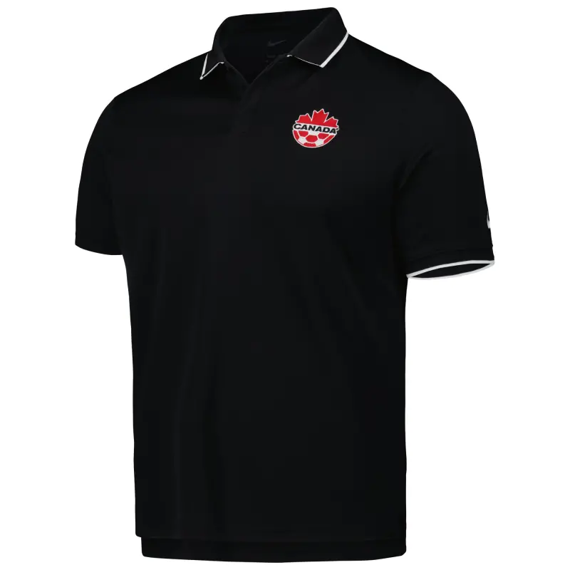 Argentina Kits Store – Canada Soccer Nike Collegiate Polo – Black Soccer Kits and Apparel