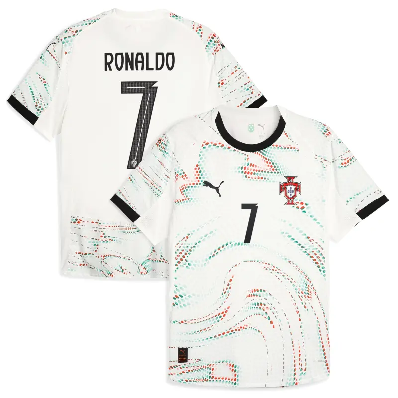 Argentina Kits Store – Cristiano Ronaldo Portugal National Team Puma 2025 Away Authentic Jersey – White Soccer Kits and Apparel