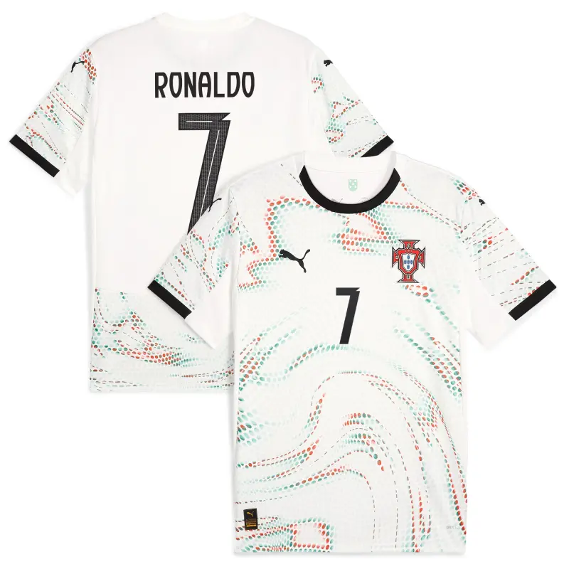 Argentina Kits Store – Cristiano Ronaldo Portugal National Team Puma 2025 Away Replica Jersey – White Soccer Kits and Apparel