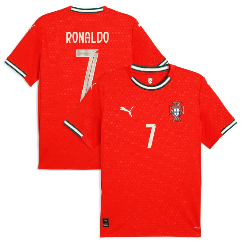 Argentina Kits Store – Cristiano Ronaldo Portugal National Team Puma 2025 Home Replica Jersey – Red Soccer Kits and Apparel