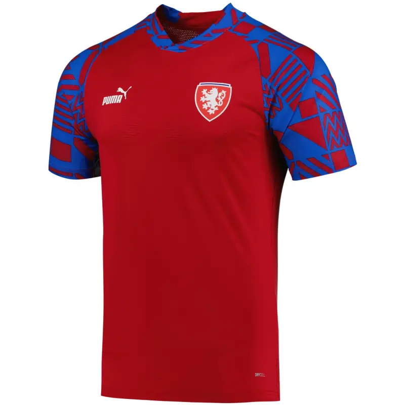 Argentina Kits Store – Czech Republic National Team Puma Pre-Match V-Neck Top – Red Soccer Kits and Apparel