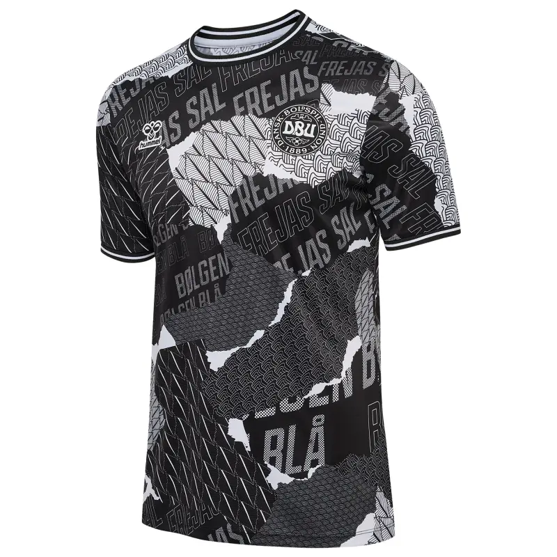 Argentina Kits Store – Denmark National Team 2024 Pre-Match Top – Black Soccer Kits and Apparel