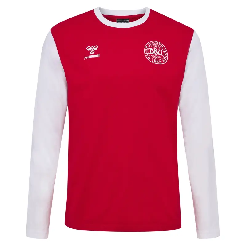 Argentina Kits Store – Denmark National Team Block Long Sleeve T-Shirt – Red Soccer Kits and Apparel