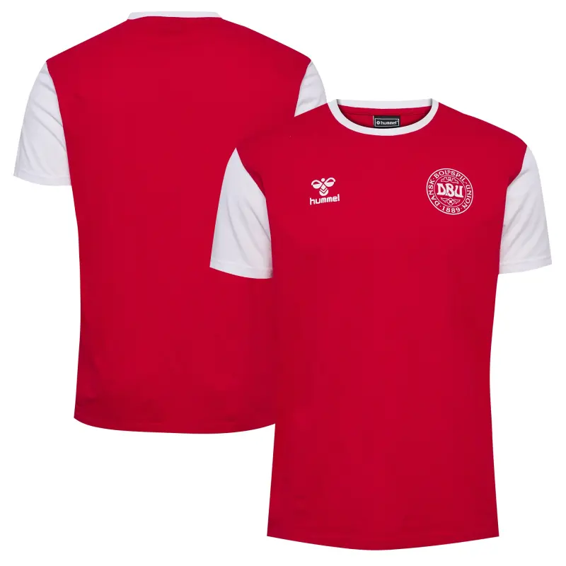 Argentina Kits Store – Denmark National Team Block T-Shirt – Red Soccer Kits and Apparel