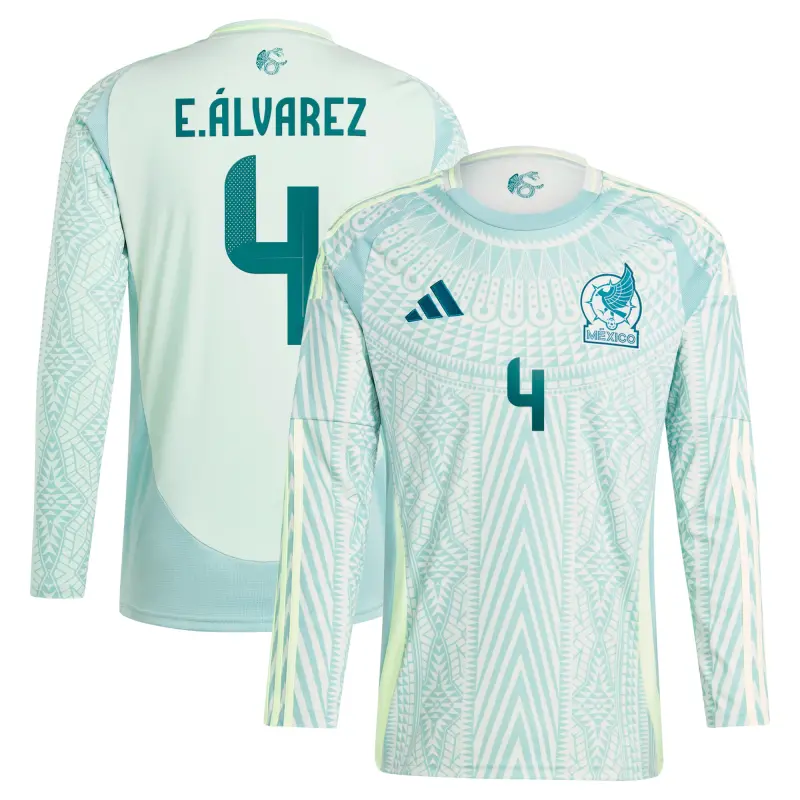 Argentina Kits Store – Edson Alvarez Mexico National Team adidas 2024 Away Replica Player Long Sleeve Jersey – Green Soccer Kits and Apparel