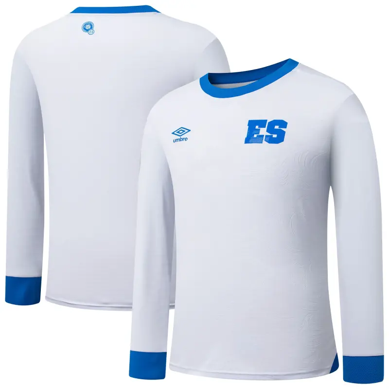Argentina Kits Store – El Salvador National Team Umbro 2025 Away Replica Long Sleeve Jersey – White Soccer Kits and Apparel