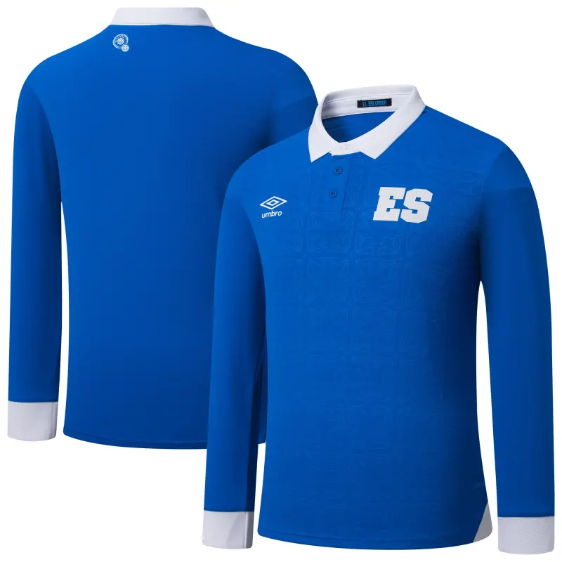 Argentina Kits Store – El Salvador National Team Umbro 2025 Home Replica Long Sleeve Jersey – Blue Soccer Kits and Apparel