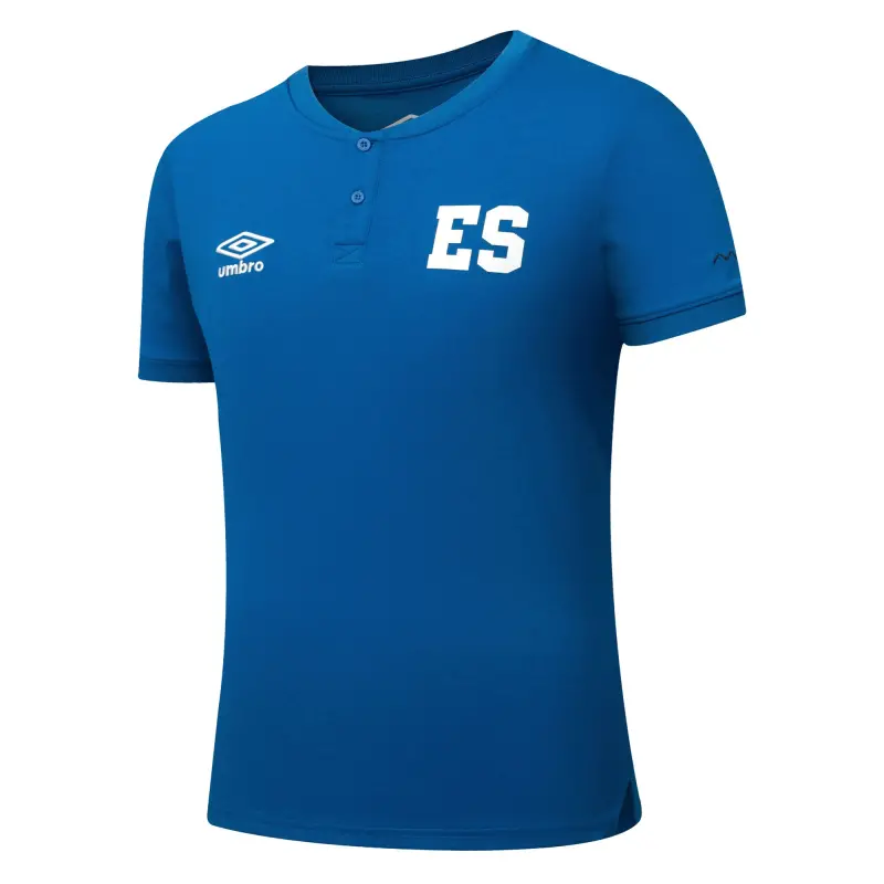 Argentina Kits Store – El Salvador National Team Umbro Crew Neck Polo – Blue Soccer Kits and Apparel