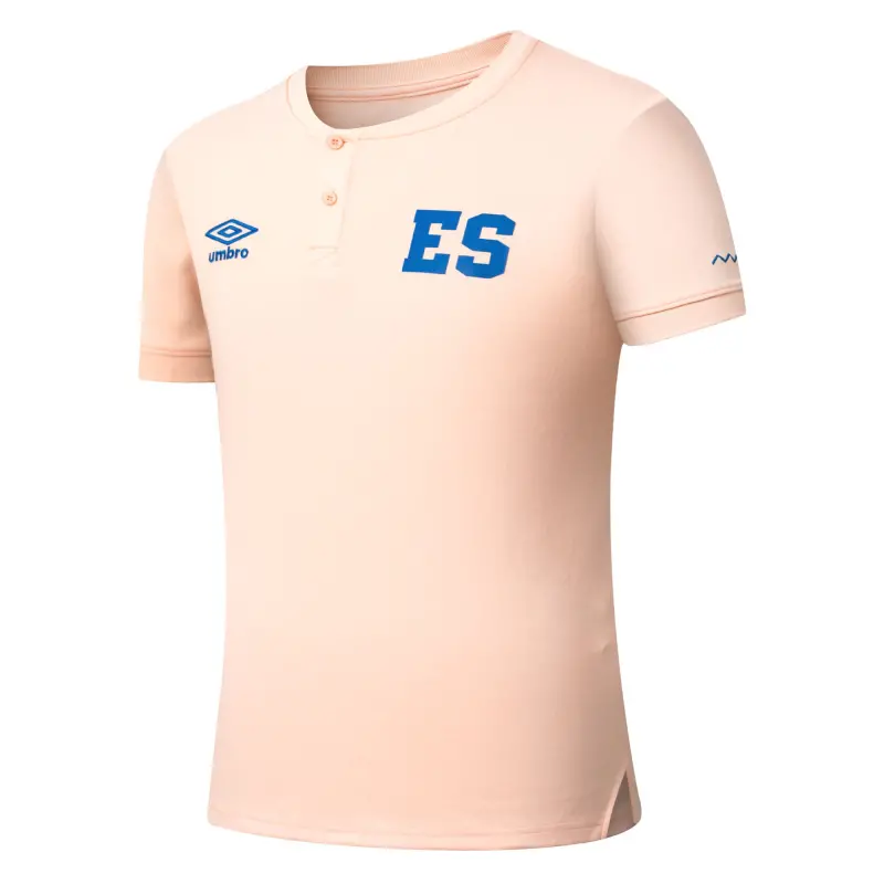 Argentina Kits Store – El Salvador National Team Umbro Crew Neck Polo Coral Soccer Kits and Apparel