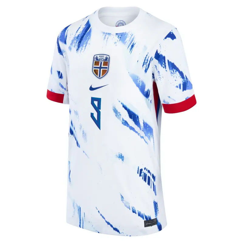 Argentina Kits Store – Erling Haaland Norway National Team Nike Youth 2024 Away Replica Jersey – White Soccer Kits and Apparel