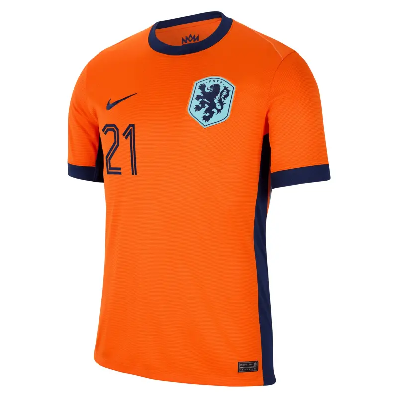 Argentina Kits Store – Frenkie de Jong Netherlands National Team Nike 2024 Home Replica Jersey – Orange Soccer Kits and Apparel