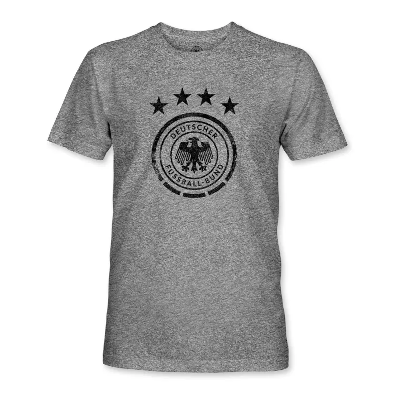 Argentina Kits Store – Germany National Team 1863FC Mono Badge Vintage Tri-Blend T-Shirt – Heather Gray Soccer Kits and Apparel