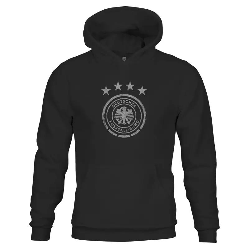 Argentina Kits Store – Germany National Team 1863FC Youth Mono Badge Fleece Pullover Hoodie – Black Soccer Kits and Apparel