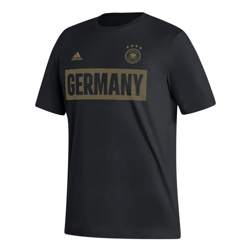 Argentina Kits Store – Germany National Team adidas Culture Bar T-Shirt – Black Soccer Kits and Apparel