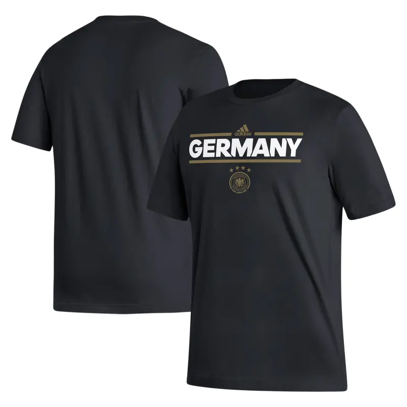 Argentina Kits Store – Germany National Team adidas Dassler T-Shirt – Black Soccer Kits and Apparel